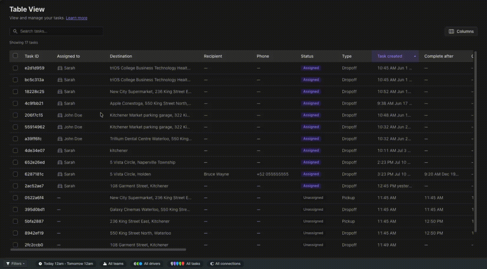 selecting all tasks table view.gif
